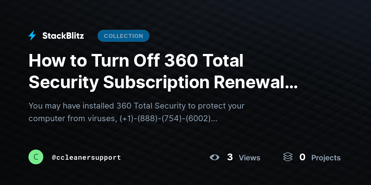 How to Turn Off 360 Total Security Subscription Renewal and Cancel It by ccleanersupport