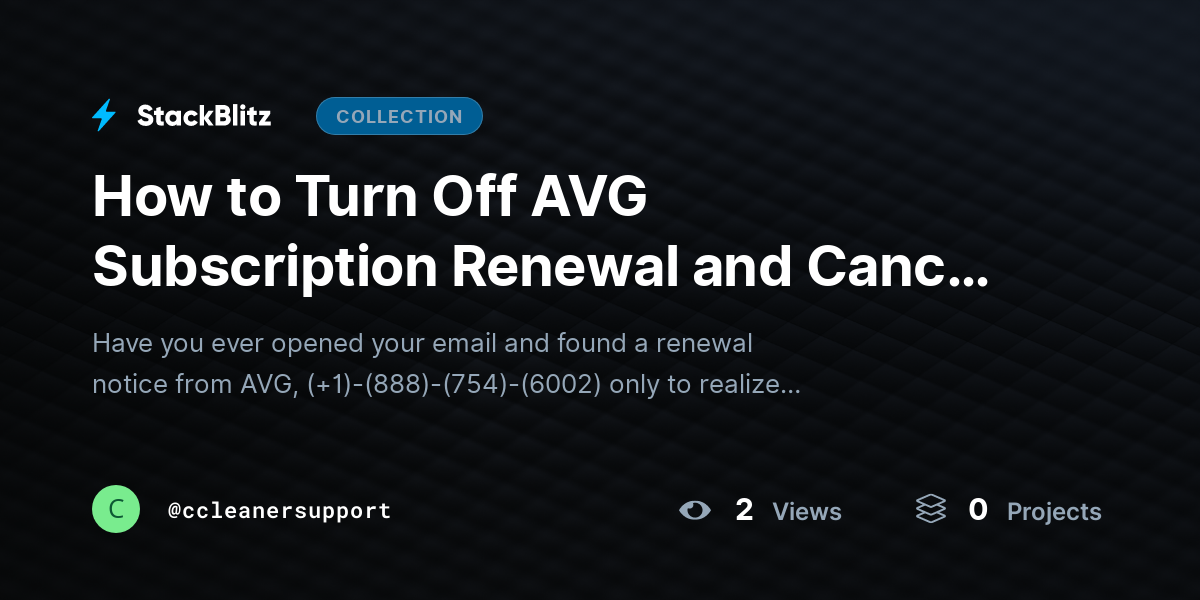 How to Turn Off AVG Subscription Renewal and Cancel It (2026-27 Guide) by ccleanersupport