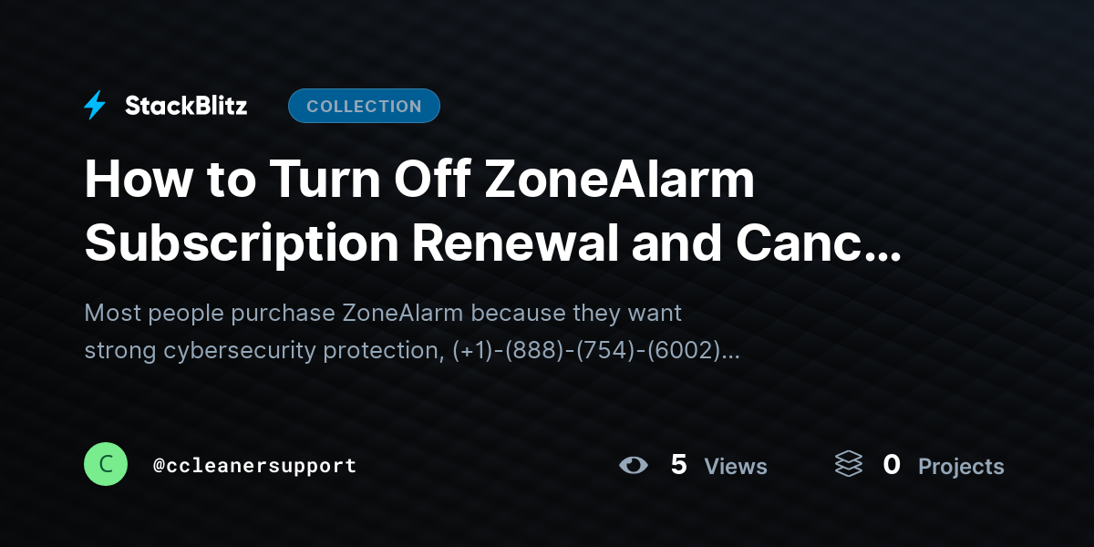 How to Turn Off ZoneAlarm Subscription Renewal and Cancel It by ccleanersupport