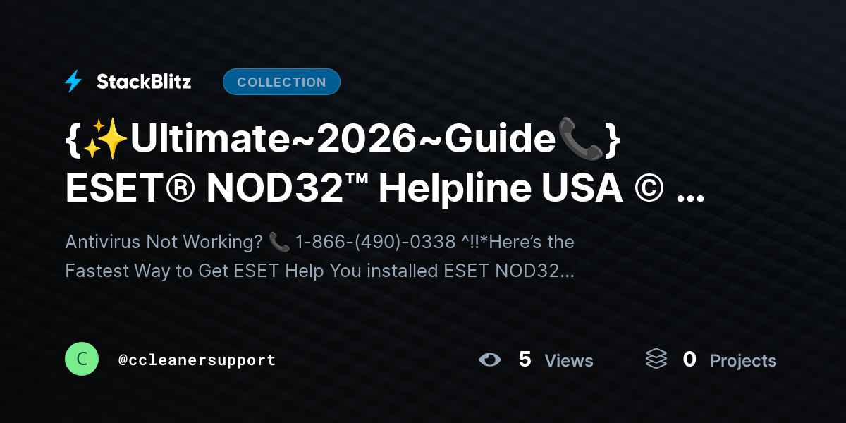 {✨Ultimate~2026~Guide📞} ESET® NOD32™ Helpline USA © – Quick Antivirus Support Official Guide® 2025–2026 by ccleanersupport