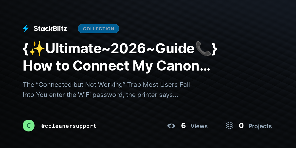 {✨Ultimate~2026~Guide📞} How to Connect My Canon TS3522 Printer to WiFi (End-to-End Setup Framework That Actually Works) by ccleanersupport