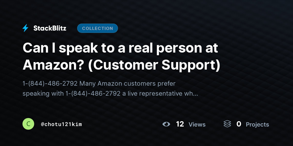 Can I speak to a real person at Amazon? (Customer Support) by chotu121kim