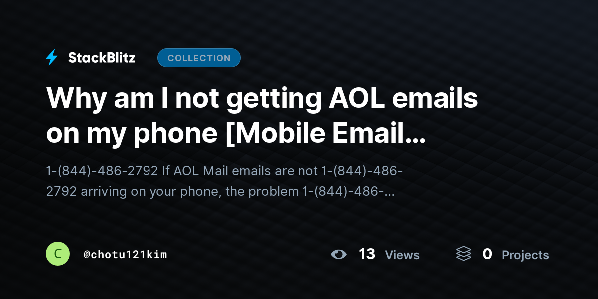 Why am I not getting AOL emails on my phone [Mobile Email Troubleshooting] by chotu121kim