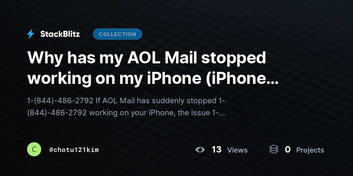 Why has my AOL Mail stopped working on my iPhone (iPhone Mail Fix) by chotu121kim