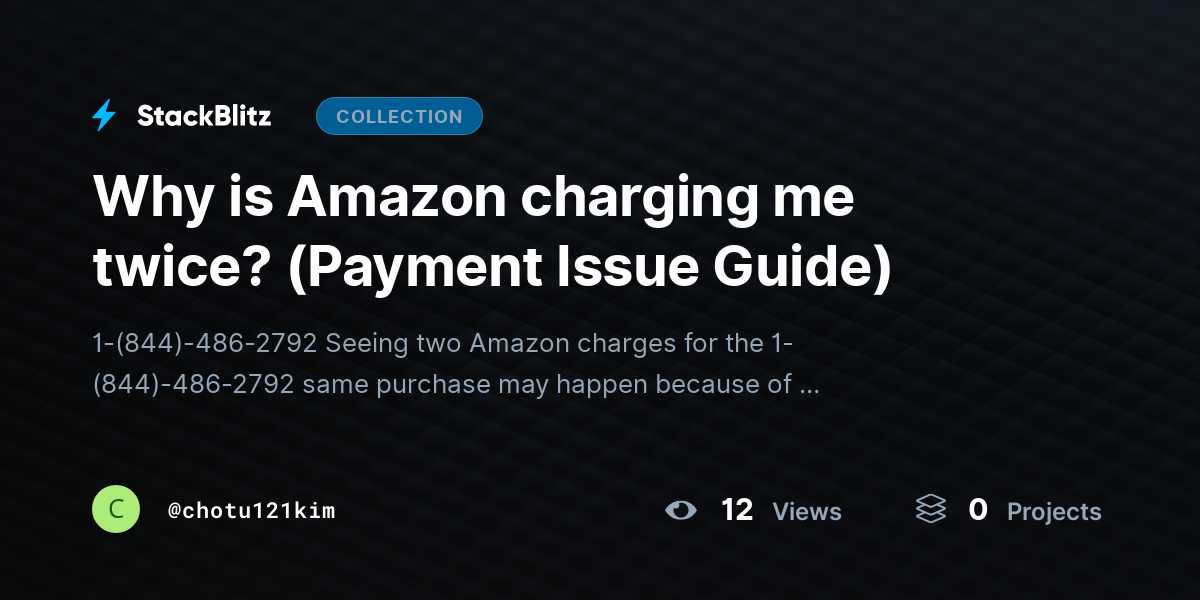 Why is Amazon charging me twice? (Payment Issue Guide) by chotu121kim