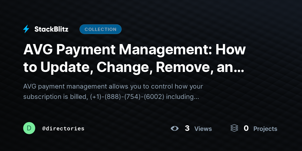 AVG Payment Management: How to Update, Change, Remove, and Control Your Billing Information by directories