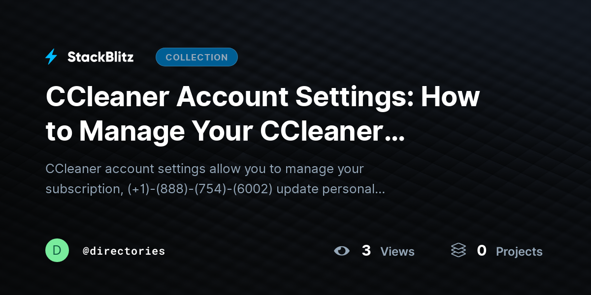 CCleaner Account Settings: How to Manage Your CCleaner Account, Subscription, and Preferences by directories