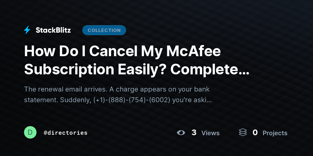 How Do I Cancel My McAfee Subscription Easily? Complete Guide to Stop Auto-Renewal and Avoid Futur@~ by directories