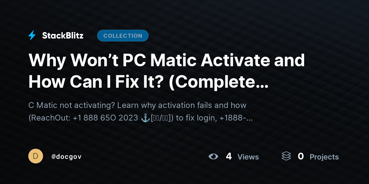 Why Won’t PC Matic Activate and How Can I Fix It? (Complete Troubleshooting Guide) by docgov