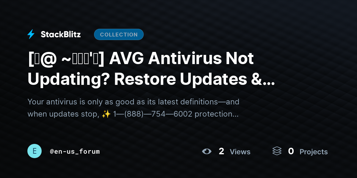 [♜@ ~𝗙𝗔𝗤'𝘀] AVG Antivirus Not Updating? Restore Updates & Stay Protected (2026 Guide) by en-us_forum