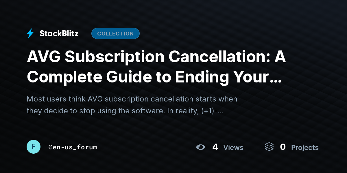 AVG Subscription Cancellation: A Complete Guide to Ending Your AVG Plan Without Losing Control of @~ by en-us_forum