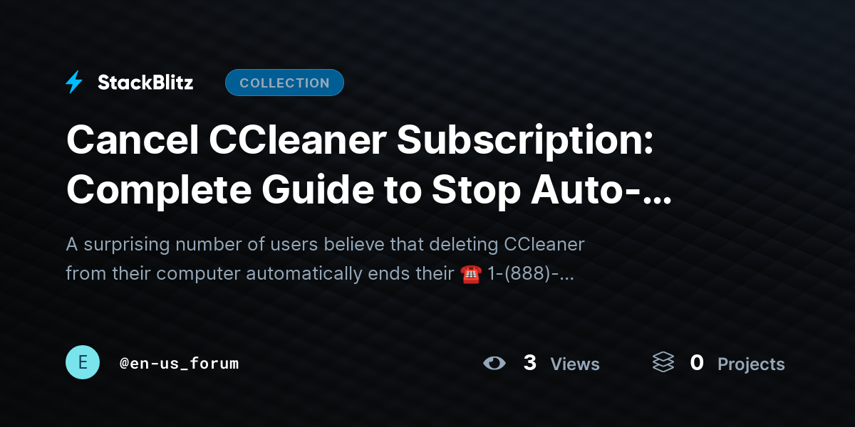 Cancel CCleaner Subscription: Complete Guide to Stop Auto-Renewal, End Recurring Charges, and Mana@~ by en-us_forum