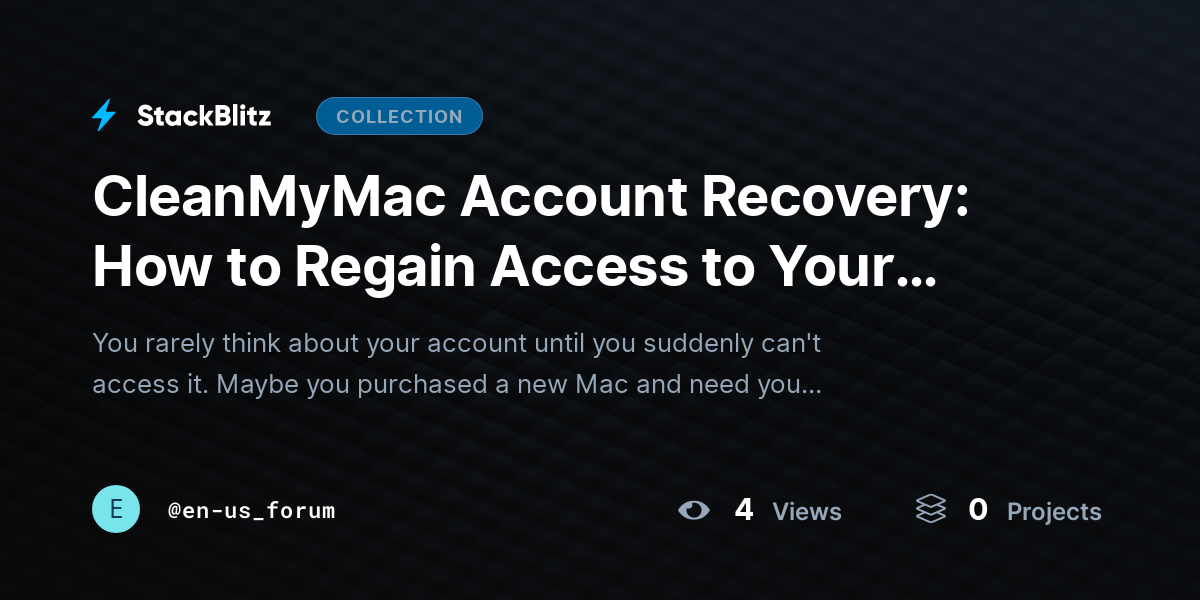 CleanMyMac Account Recovery: How to Regain Access to Your Account, Subscription, License, and Purc@~ by en-us_forum