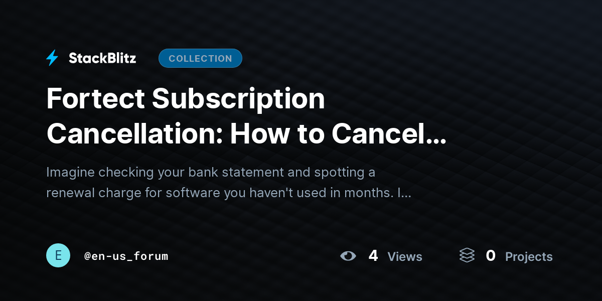 Fortect Subscription Cancellation: How to Cancel Fortect Auto-Renewal, Stop Future Charges, and Ma@~ by en-us_forum