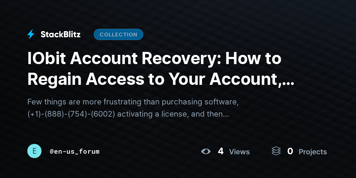 IObit Account Recovery: How to Regain Access to Your Account, License, Purchases, and Subscription@~ by en-us_forum