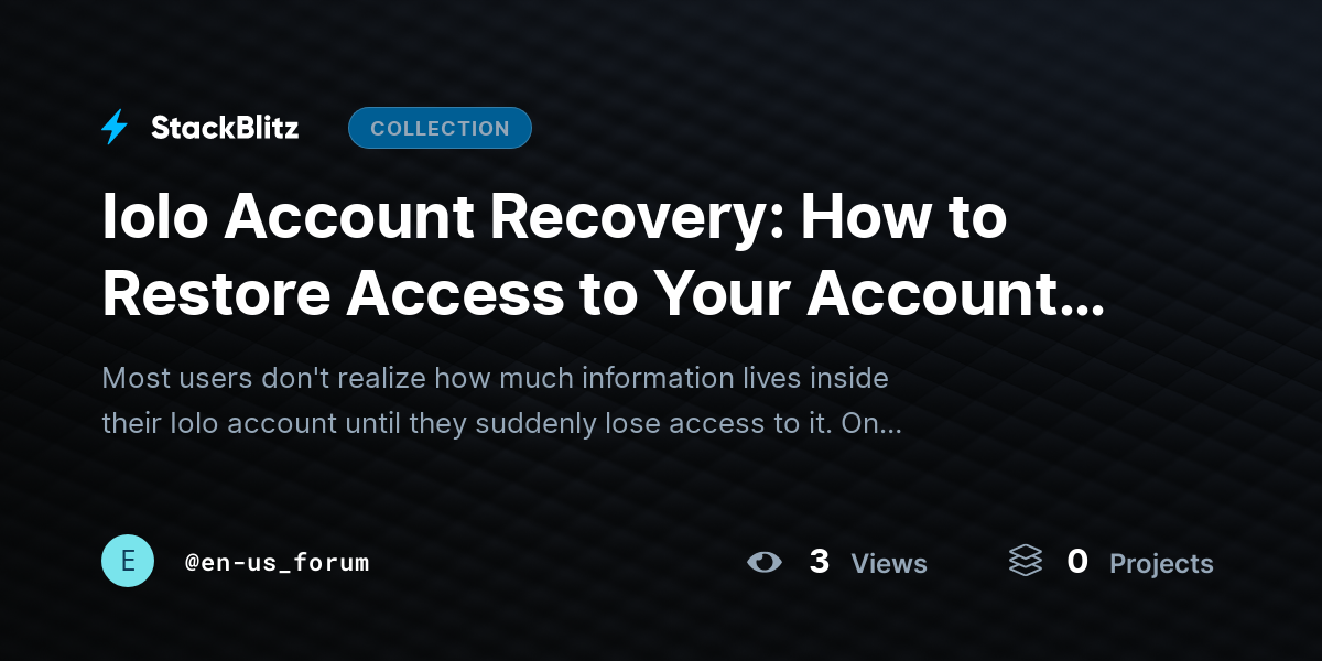 Iolo Account Recovery: How to Restore Access to Your Account, Licenses, Purchases, and System Mech@~ by en-us_forum