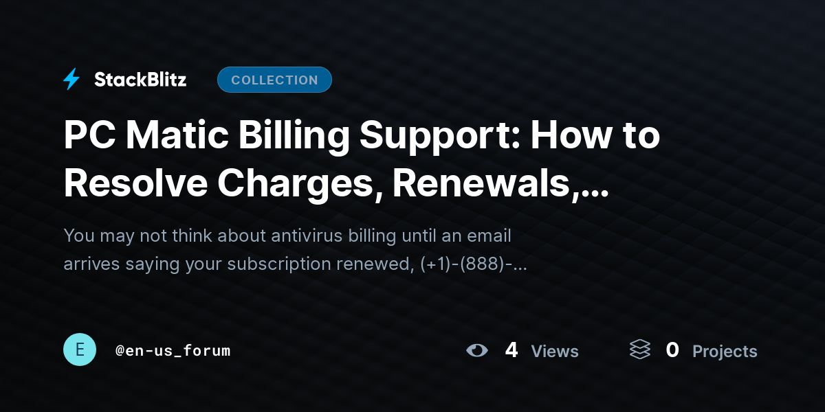 PC Matic Billing Support: How to Resolve Charges, Renewals, Refunds, Subscription Issues, and Paym@~ by en-us_forum