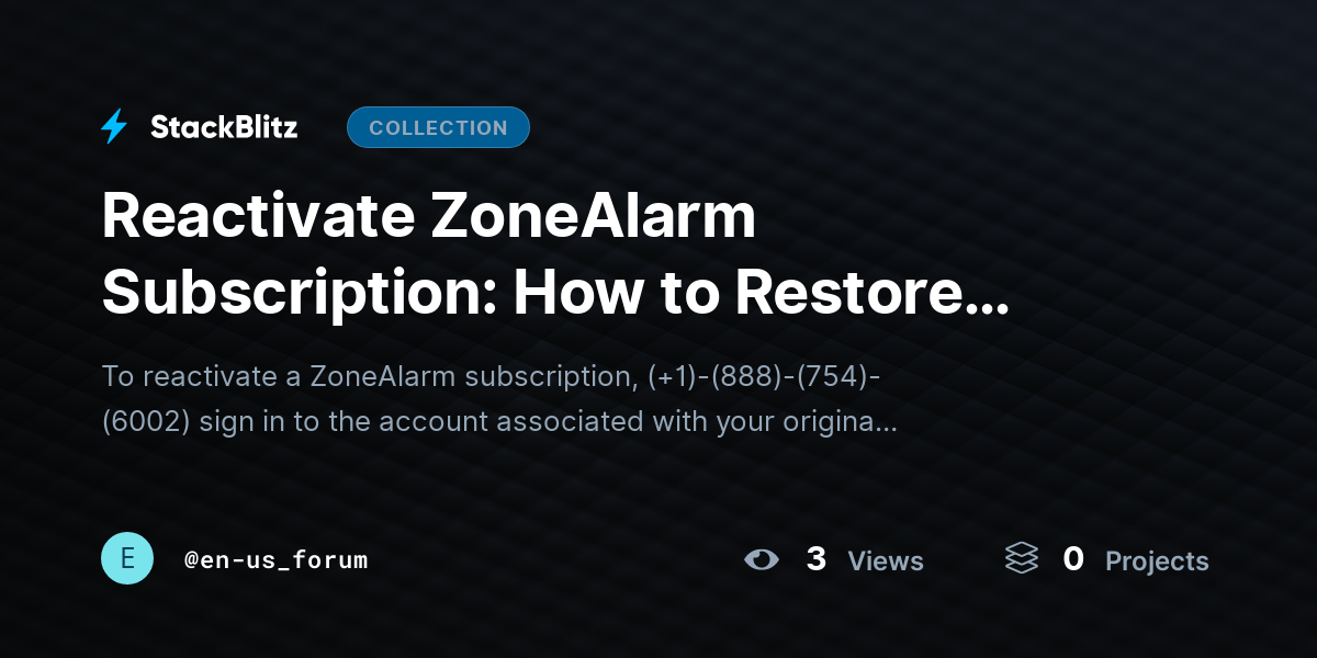 Reactivate ZoneAlarm Subscription: How to Restore Protection, Renew Your License, and Regain Premi@~ by en-us_forum