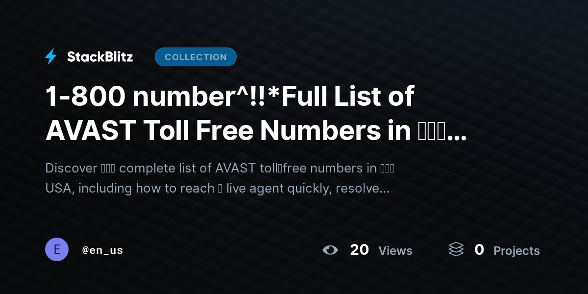 1-800 number^!!*Full List of AVAST Toll Free Numbers in 𝘵𝘩𝘦 USA (2026 Guide) – Contact Support Fast ≋&≋ Smart by en_us