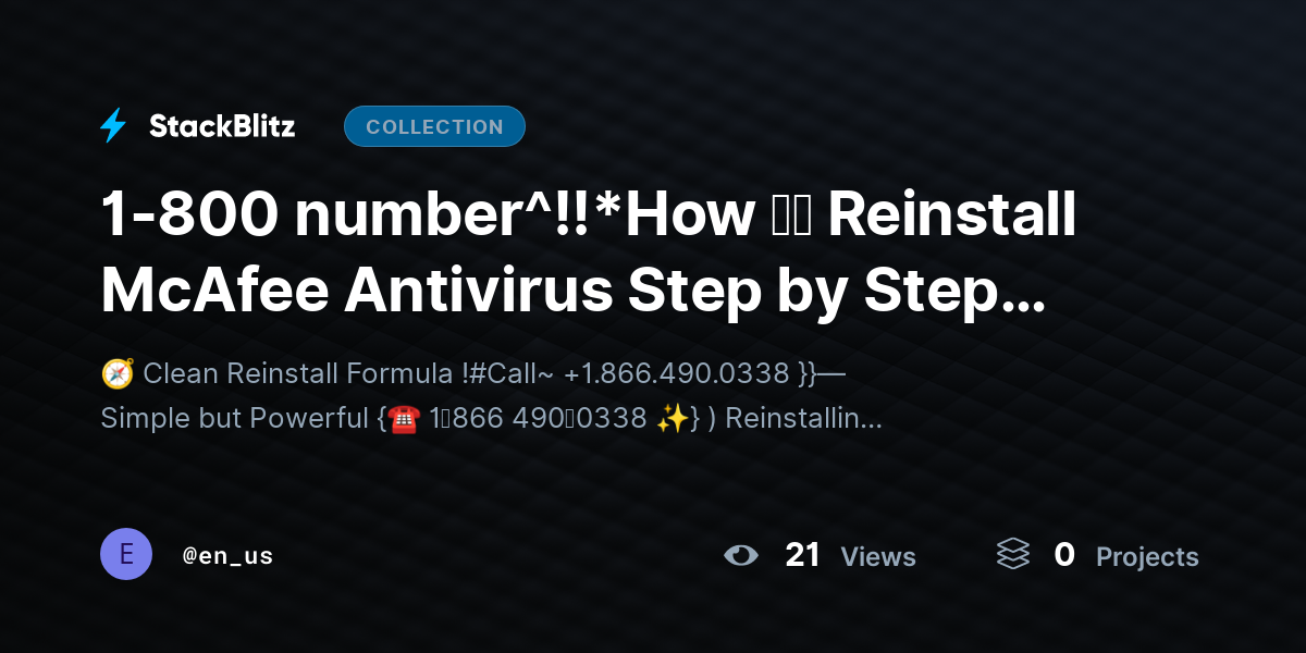 1-800 number^!!*How ｔｏ Reinstall McAfee Antivirus Step by Step (Clean Setup Guide for Error-Free Protection in 2026) by en_us