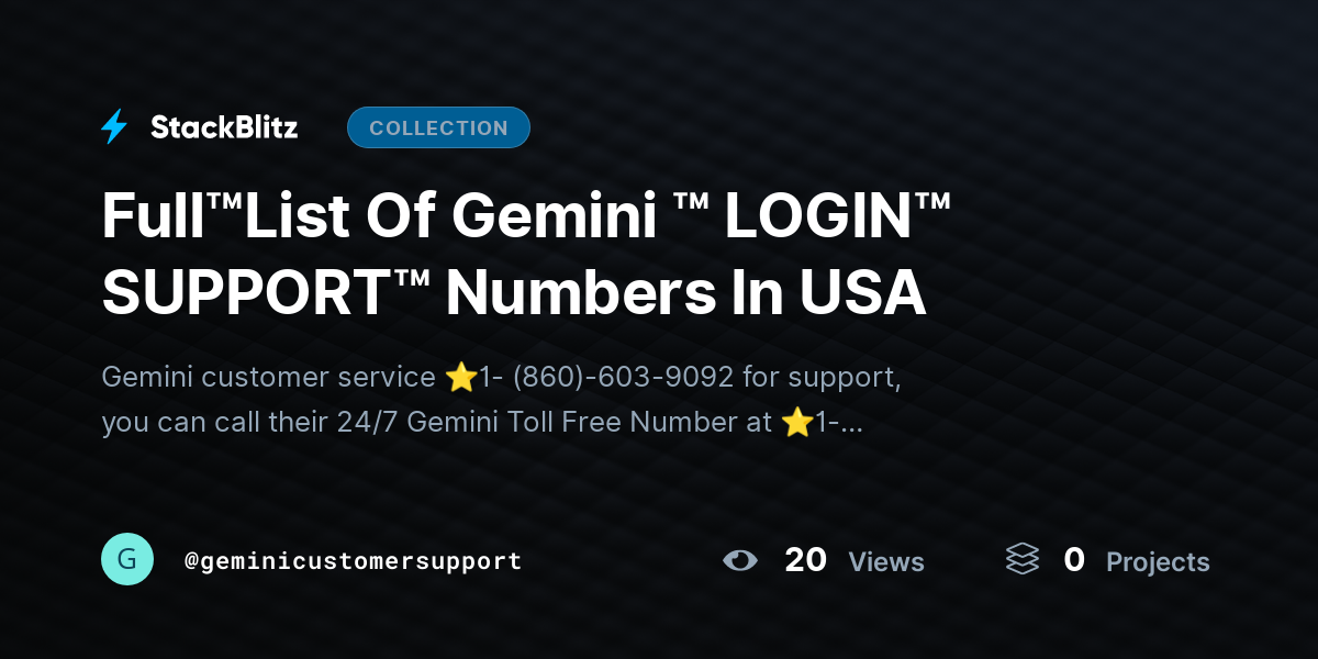 Full™List Of Gemini ™ LOGIN™ SUPPORT™ Numbers In USA by ...