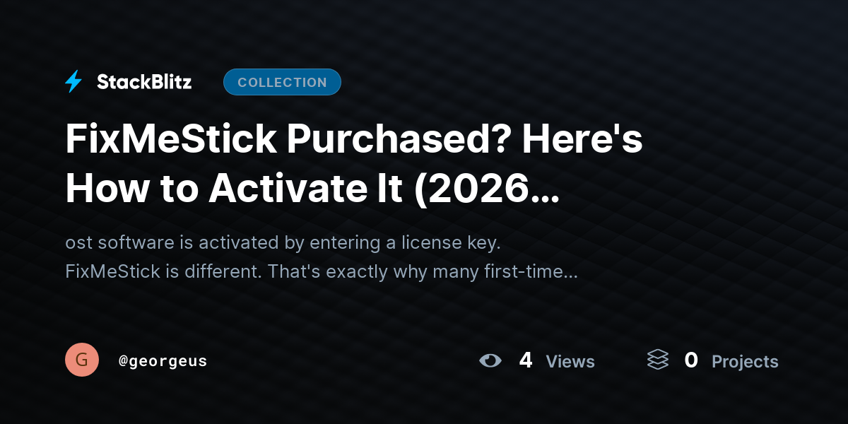 FixMeStick Purchased? Here's How to Activate It (2026 Complete Setup Guide) by georgeus