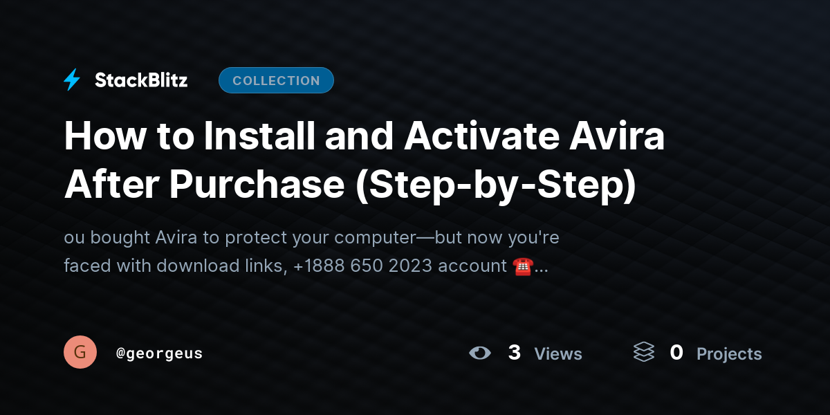 How to Install and Activate Avira After Purchase (Step-by-Step) by georgeus