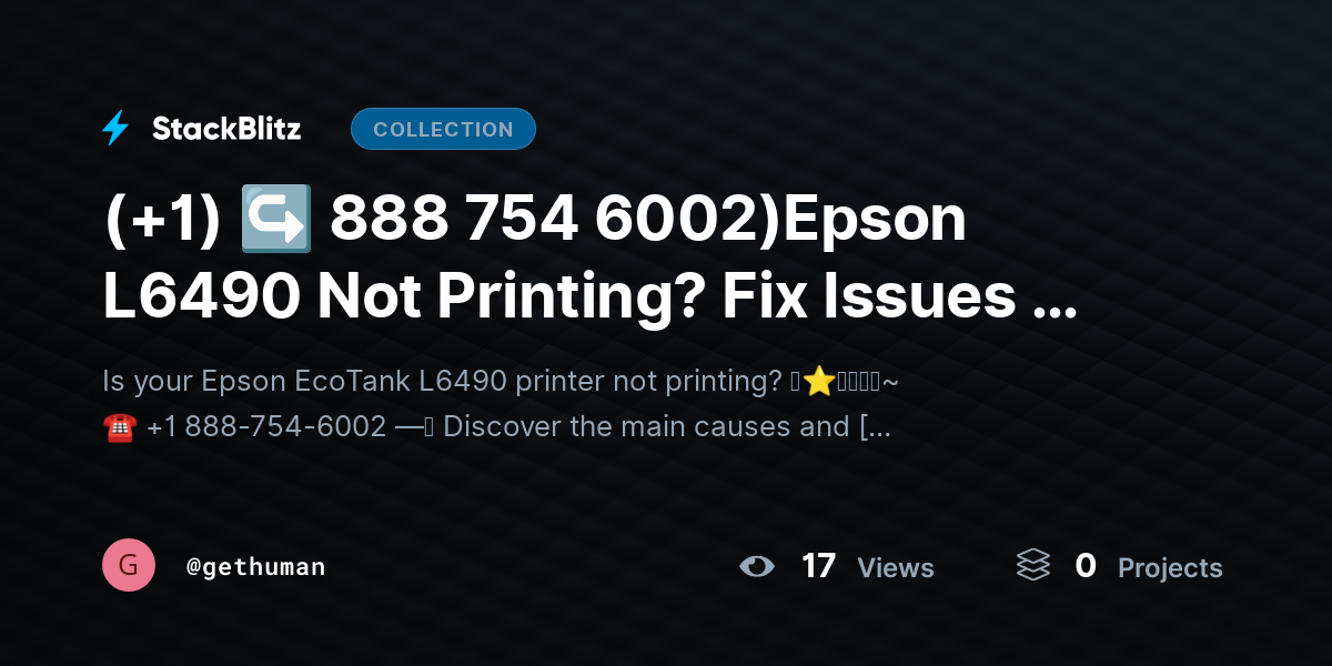 (+1) ↪ 888 754 6002)Epson L6490 Not Printing? Fix Issues & Restore Output Fast by gethuman