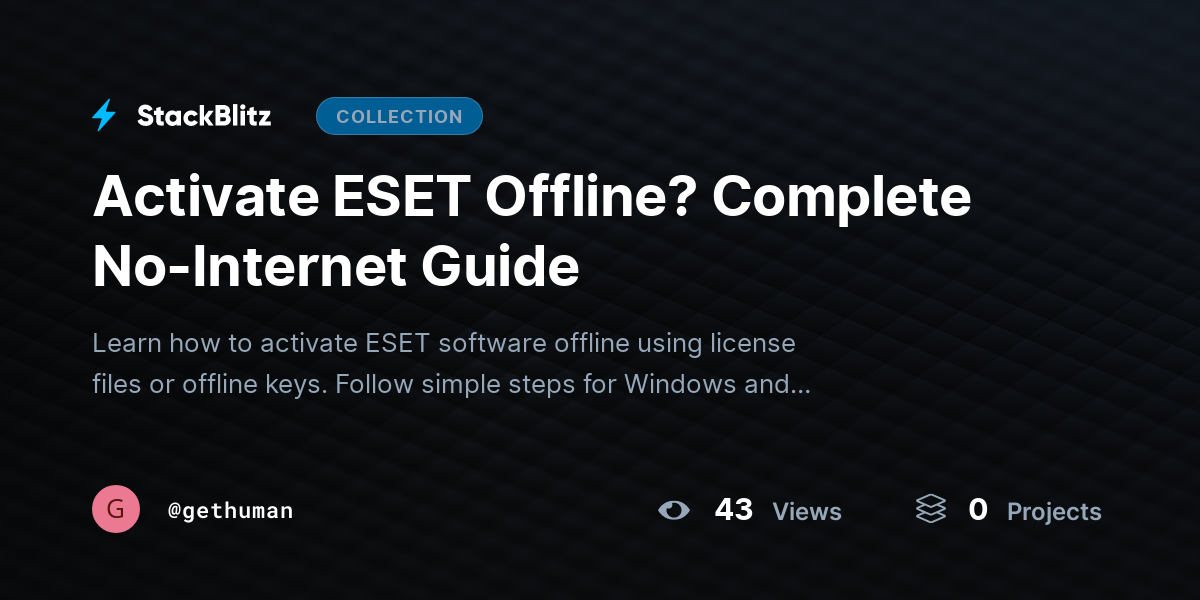 Activate ESET Offline? Complete No-Internet Guide by gethuman