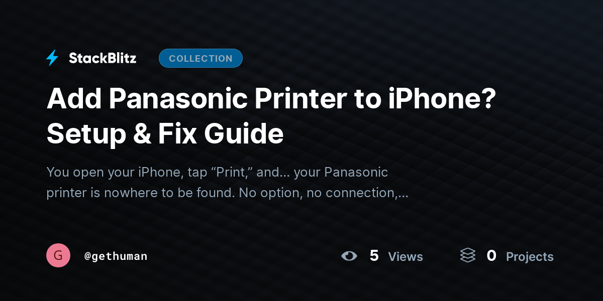 Add Panasonic Printer to iPhone? Setup & Fix Guihttps://stackblitz.com/@gethuman/collections/add-panasonic-printer-to-iphone-setup-fix-guidede by gethuman