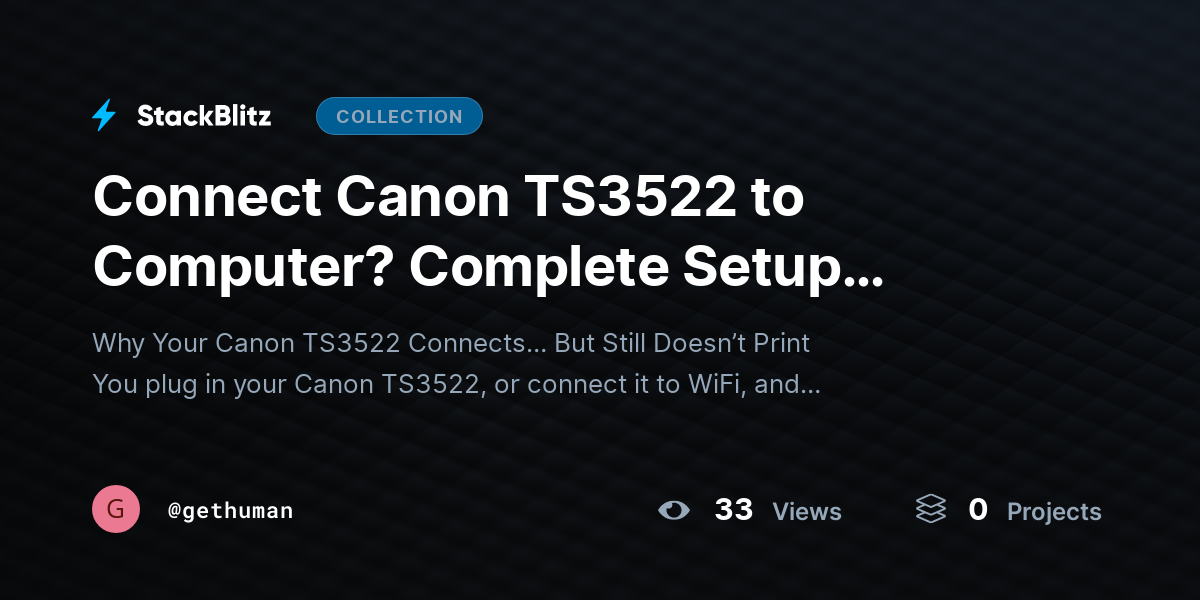 Connect Canon TS3522 to Computer? Complete Setup Guide by gethuman