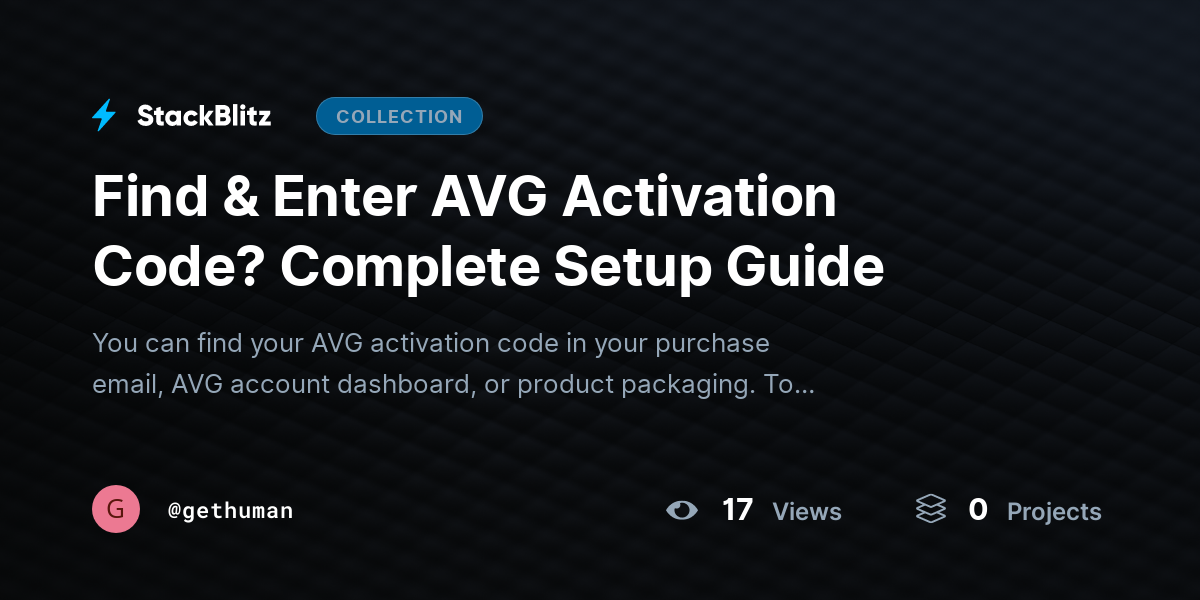 Find & Enter AVG Activation Code? Complete Setup Guide by gethuman