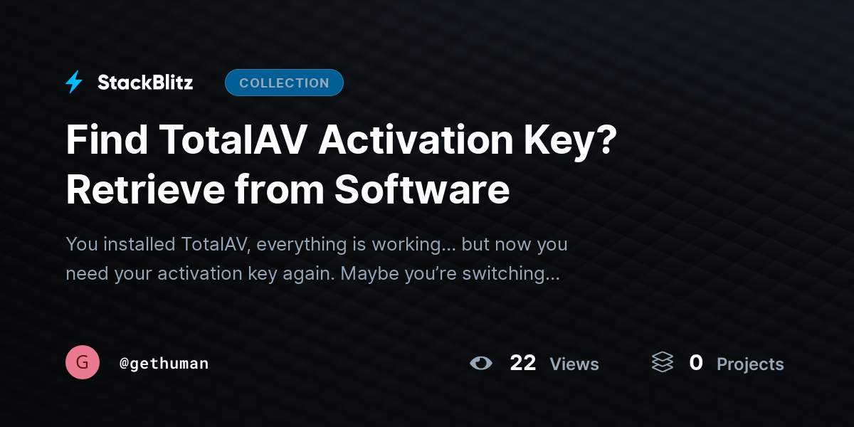 Find TotalAV Activation Key? Retrieve from Software by gethuman
