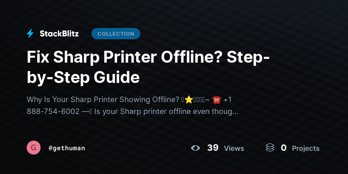 Fix Sharp Printer Offline? Step-by-Step Guide by gethuman