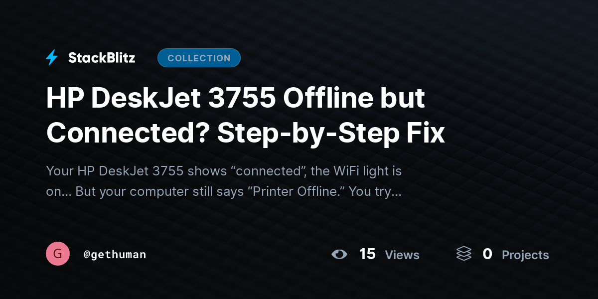 HP DeskJet 3755 Offline but Connected? Step-by-Step Fix by gethuman