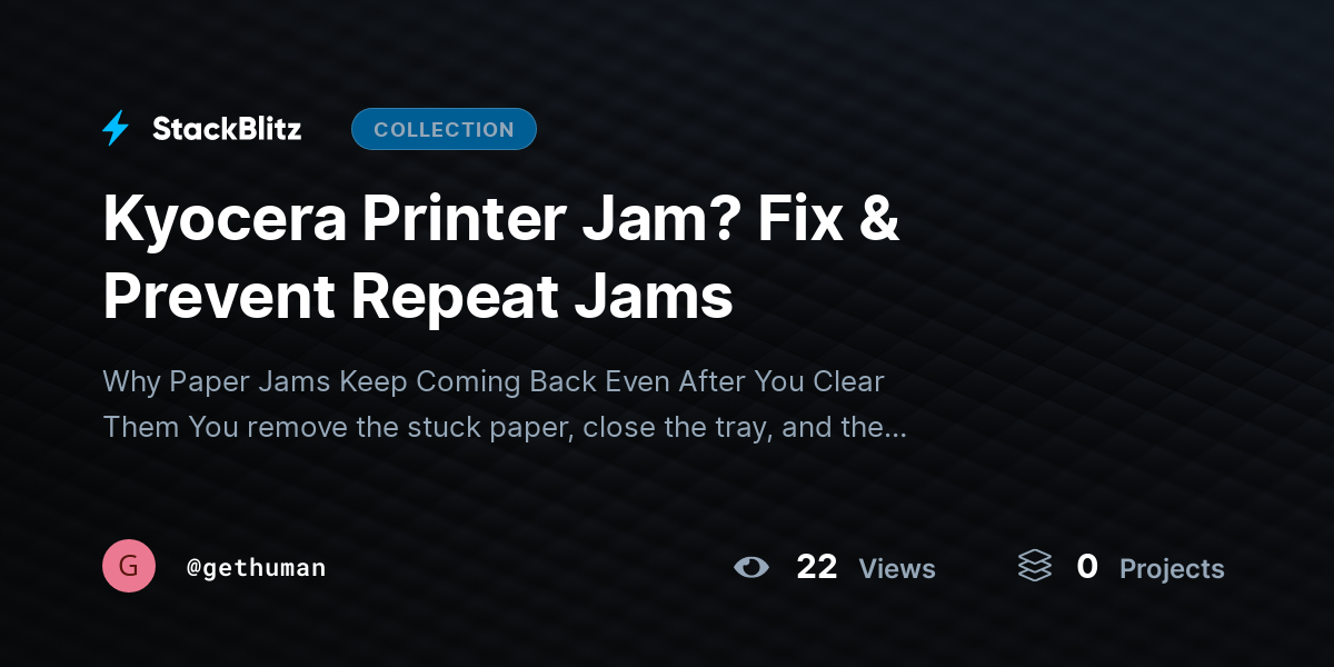 Kyocera Printer Jam? Fix & Prevent Repeat Jams by gethuman
