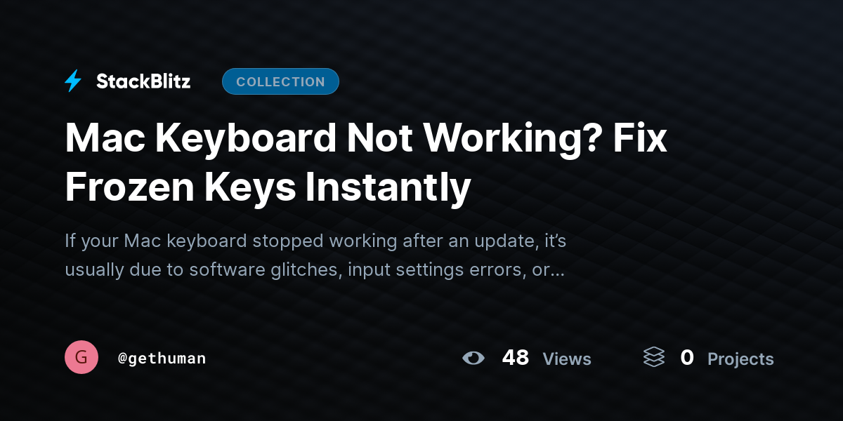 Mac Keyboard Not Working? Fix Frozen Keys Instantly by gethuman