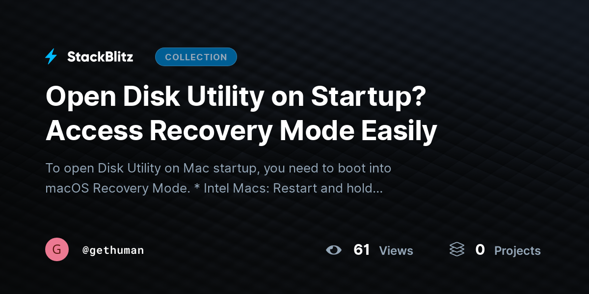 Open Disk Utility on Startup? Access Recovery Mode Easily by gethuman
