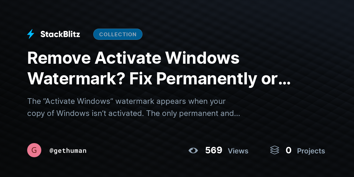 Remove Activate Windows Watermark? Fix Permanently or Temporarily by gethuman