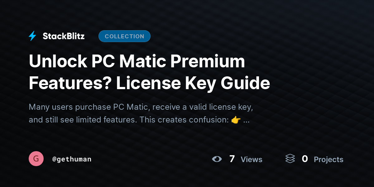 Unlock PC Matic Premium Features? License Key Guide by gethuman