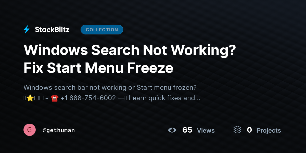 Windows Search Not Working? Fix Start Menu Freeze by gethuman