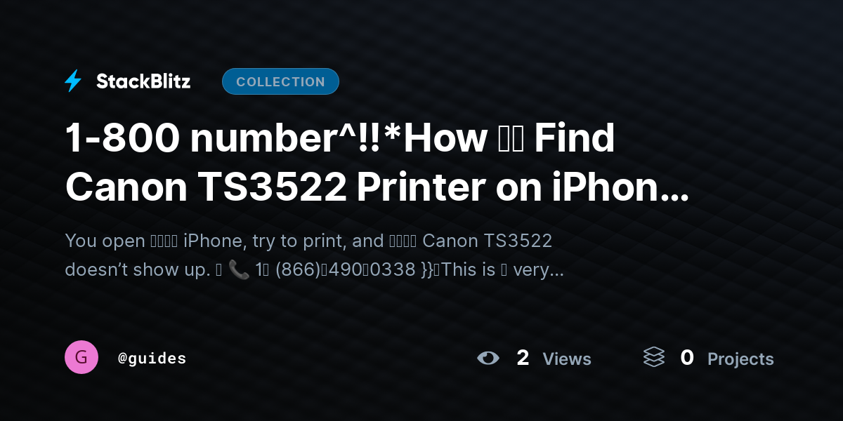 1-800 number^!!*How ｔｏ Find Canon TS3522 Printer on iPhone (2026 Complete Setup Guide) by guides