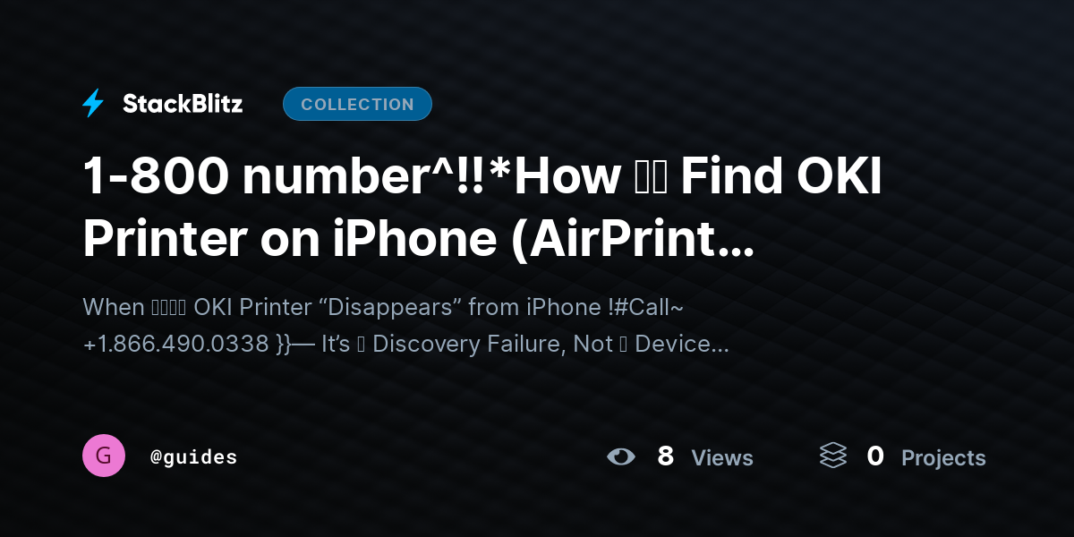 1-800 number^!!*How ｔｏ Find OKI Printer on iPhone (AirPrint Detection + Network Visibility Fix Guide) by guides
