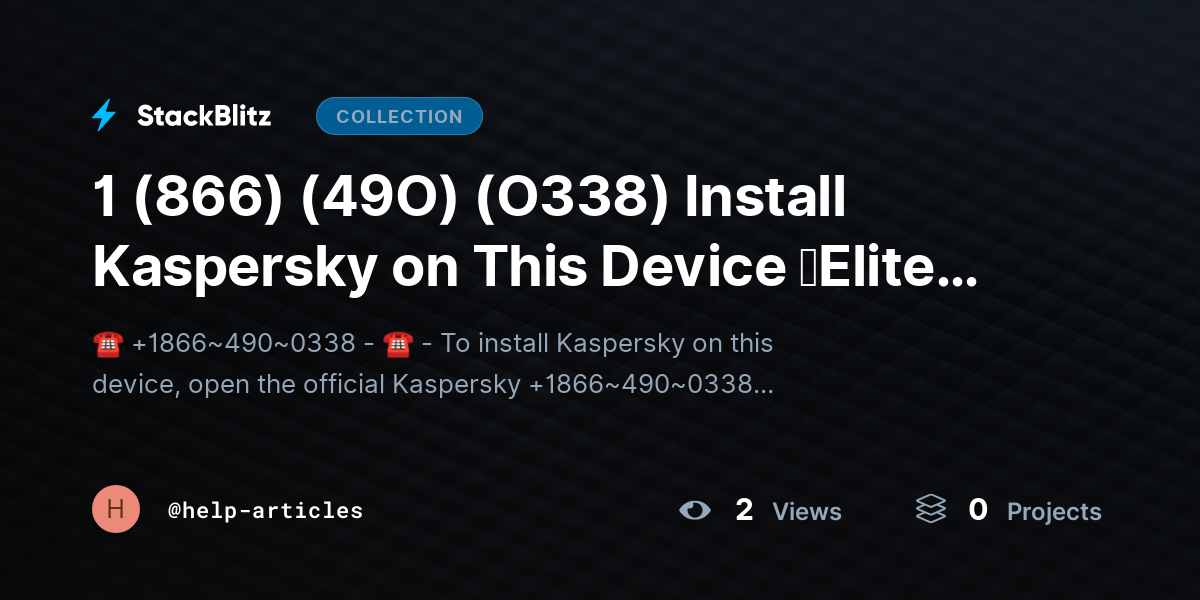 1 (866) (49O) (O338) Install Kaspersky on This Device 【Elite™️ Stepwise Guide】 [Start → Complete] by help-articles