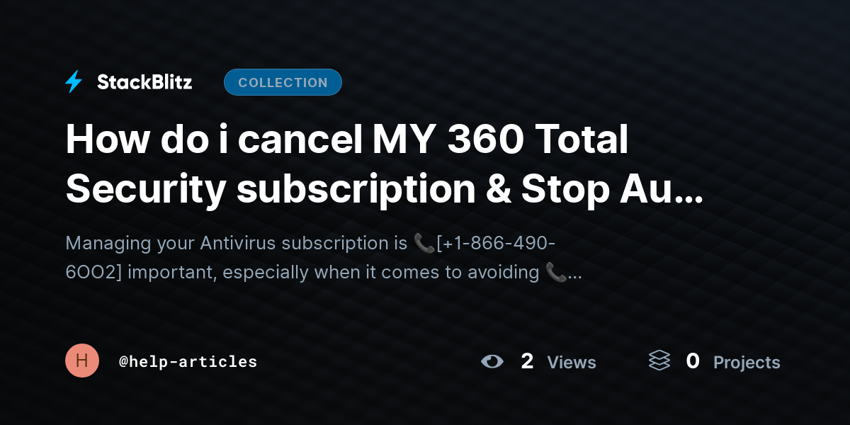 How do i cancel MY 360 Total Security subscription & Stop Auto Renewal?{Advanced$Aid} by help-articles