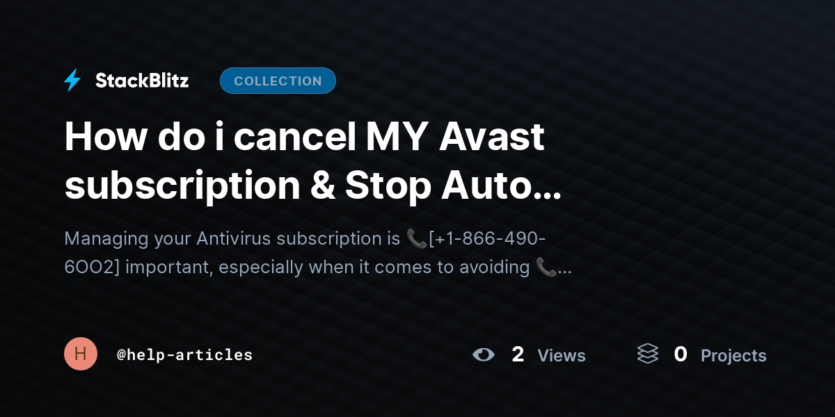 How do i cancel MY Avast subscription & Stop Auto Renewal?{Advanced$Aid} by help-articles
