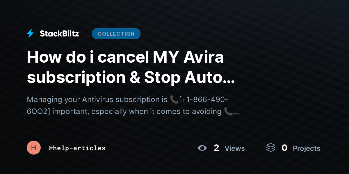 How do i cancel MY Avira subscription & Stop Auto Renewal?{Advanced$Aid} by help-articles
