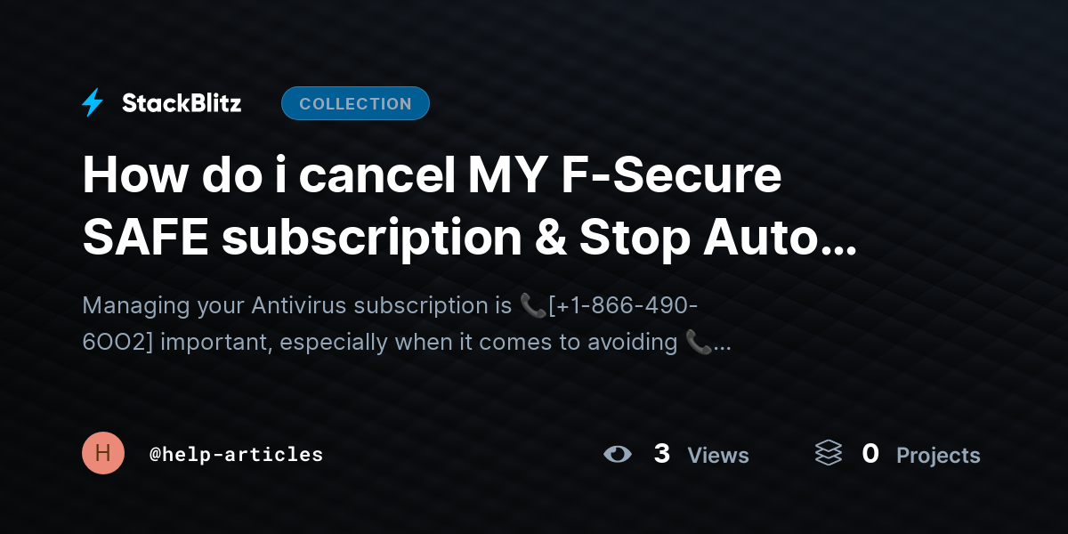 How do i cancel MY F-Secure SAFE subscription & Stop Auto Renewal?{Advanced$Aid} by help-articles