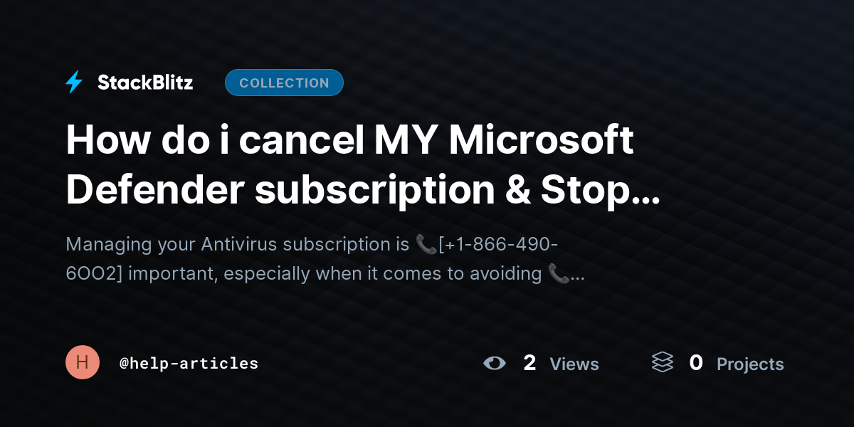 How do i cancel MY Microsoft Defender subscription & Stop Auto Renewal?{Advanced$Aid} by help-articles