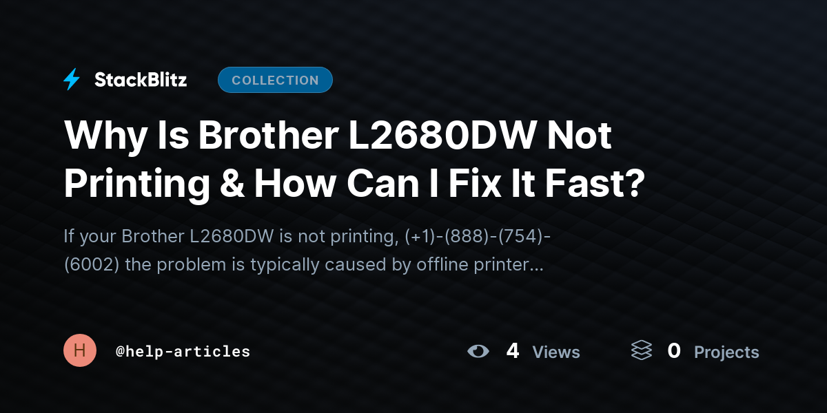 Why Is Brother L2680DW Not Printing & How Can I Fix It Fast? by help-articles